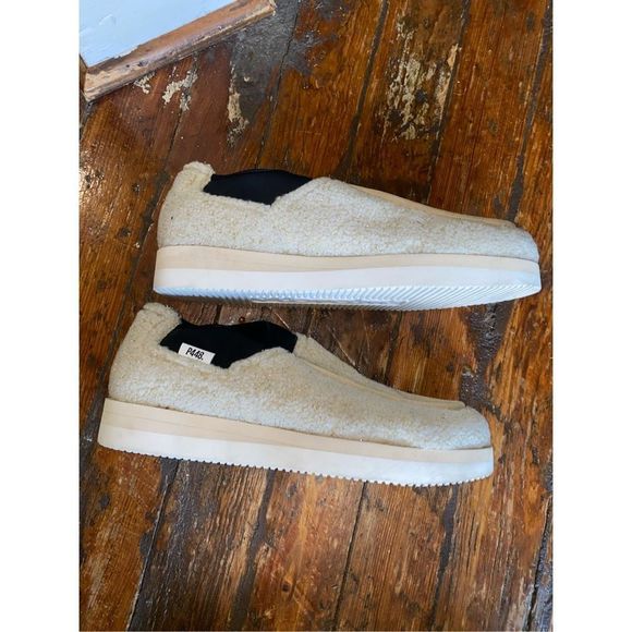 P448 Baby Lama Teddy Off White Vibram Sole Slip On Shoe Size 9 /EU 40, MSRP $245 - Picture 3 of 10